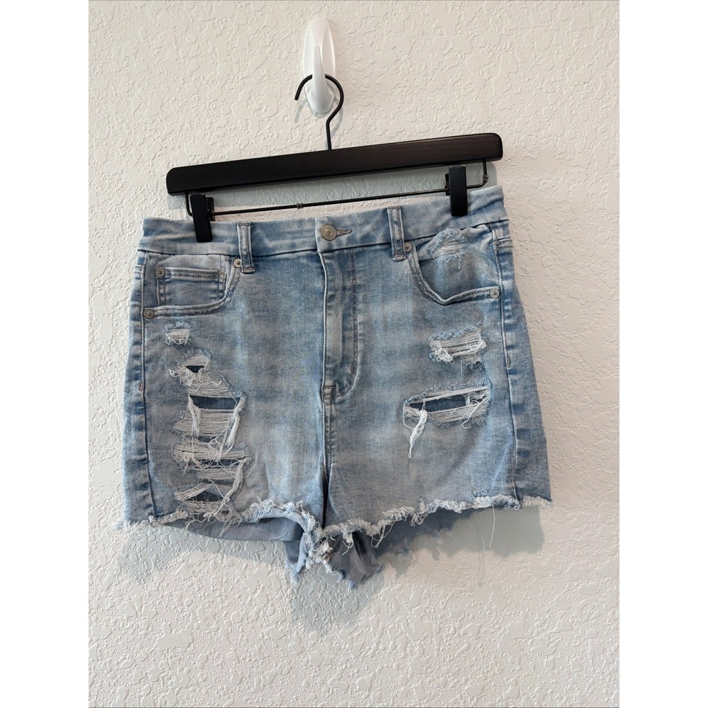 American Eagle Distressed Curvy Hi Rise Shortie Next Level Stretch Size 10